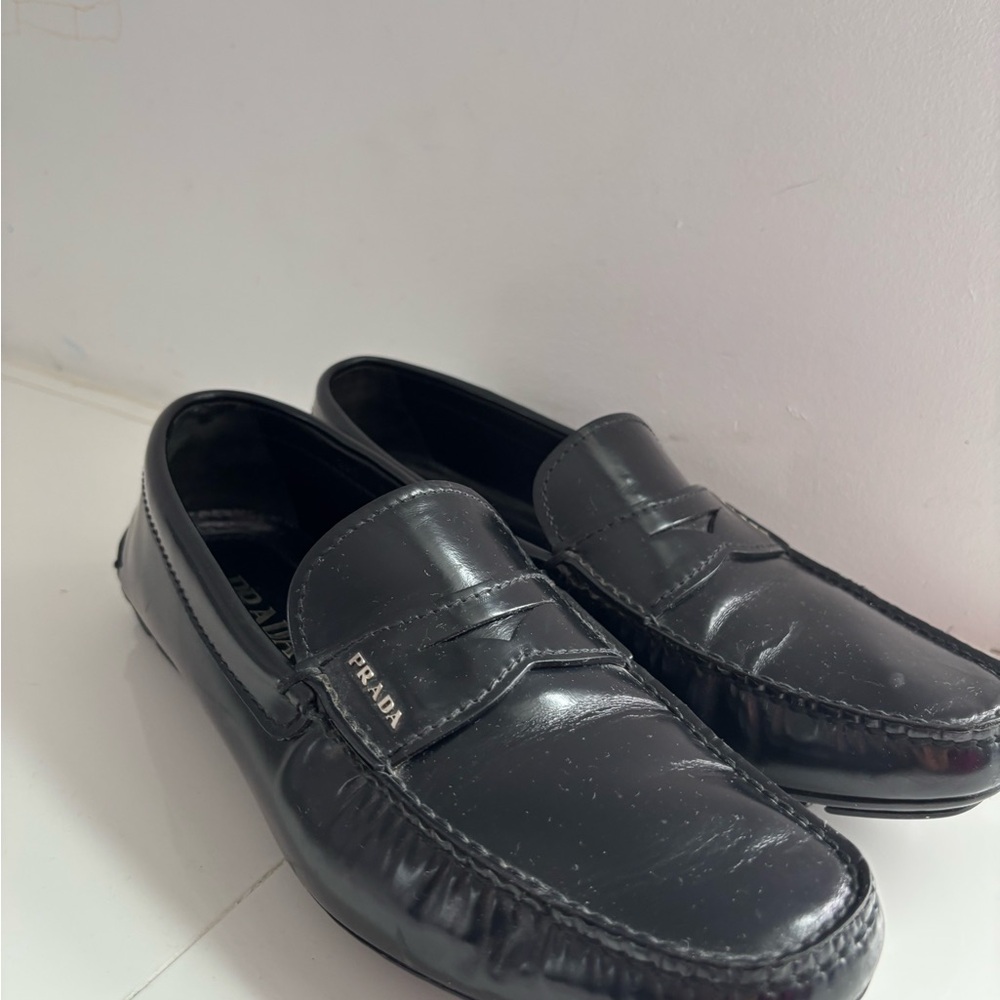 Vintage Prada Men's Black Loafers great condition